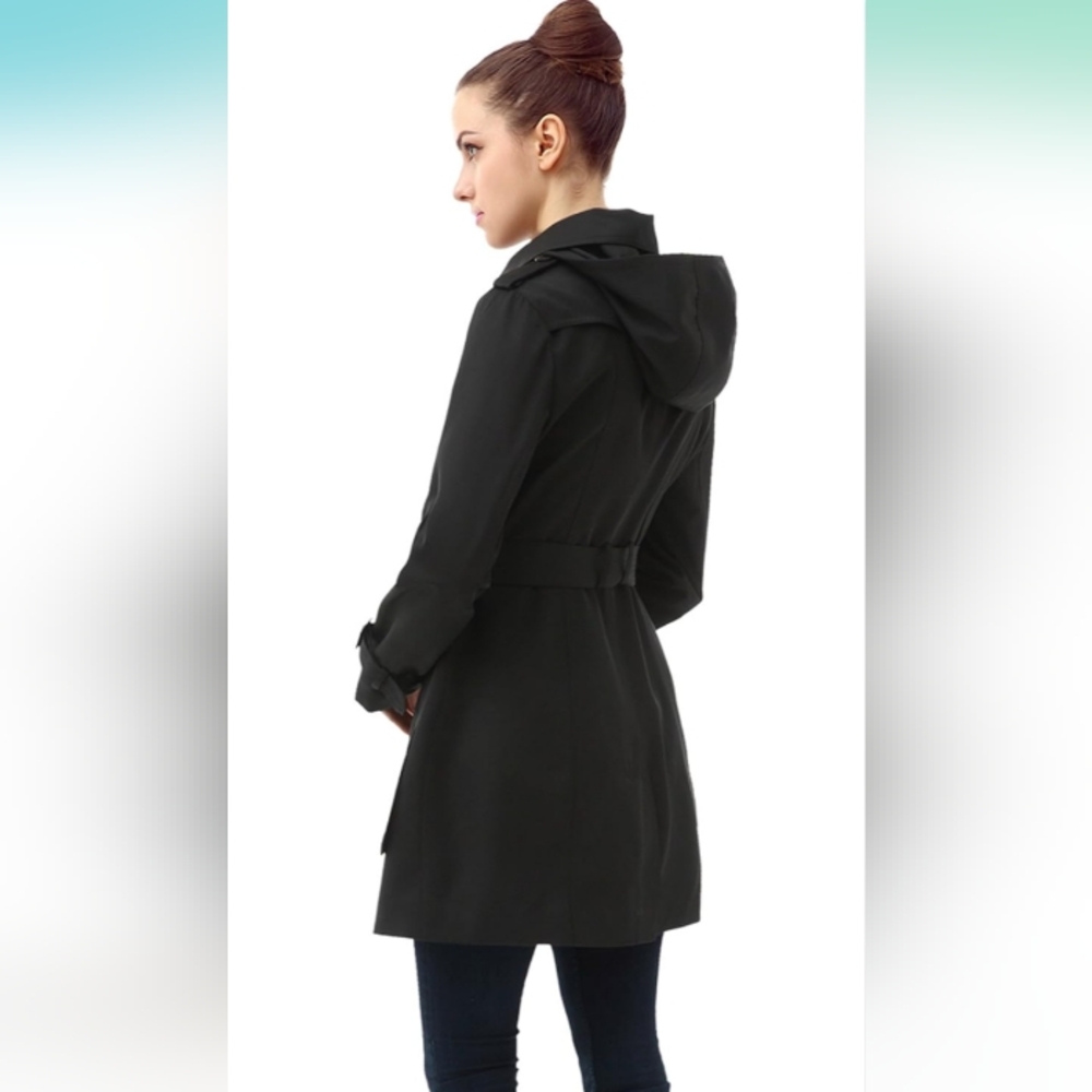 Spring 🌼 Black Hooded Coat SZ XS